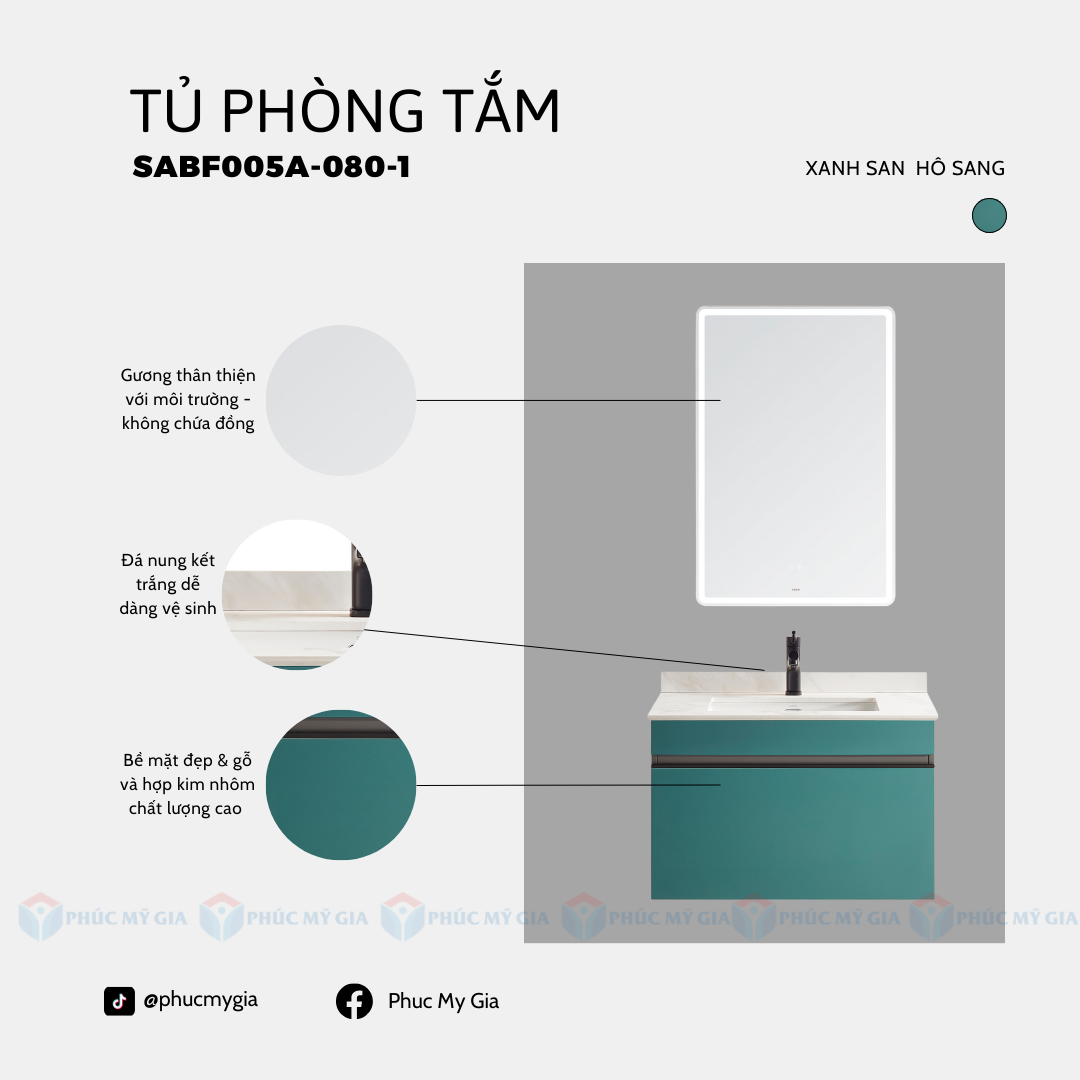 TỦ PHÒNG TẮM HIỆN ĐẠI SABF005A-080-1