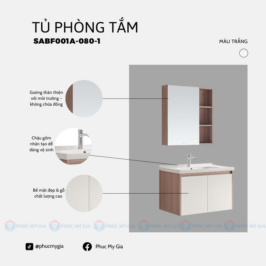 TỦ PHÒNG TẮM HIỆN ĐẠI SABF001A-080-1