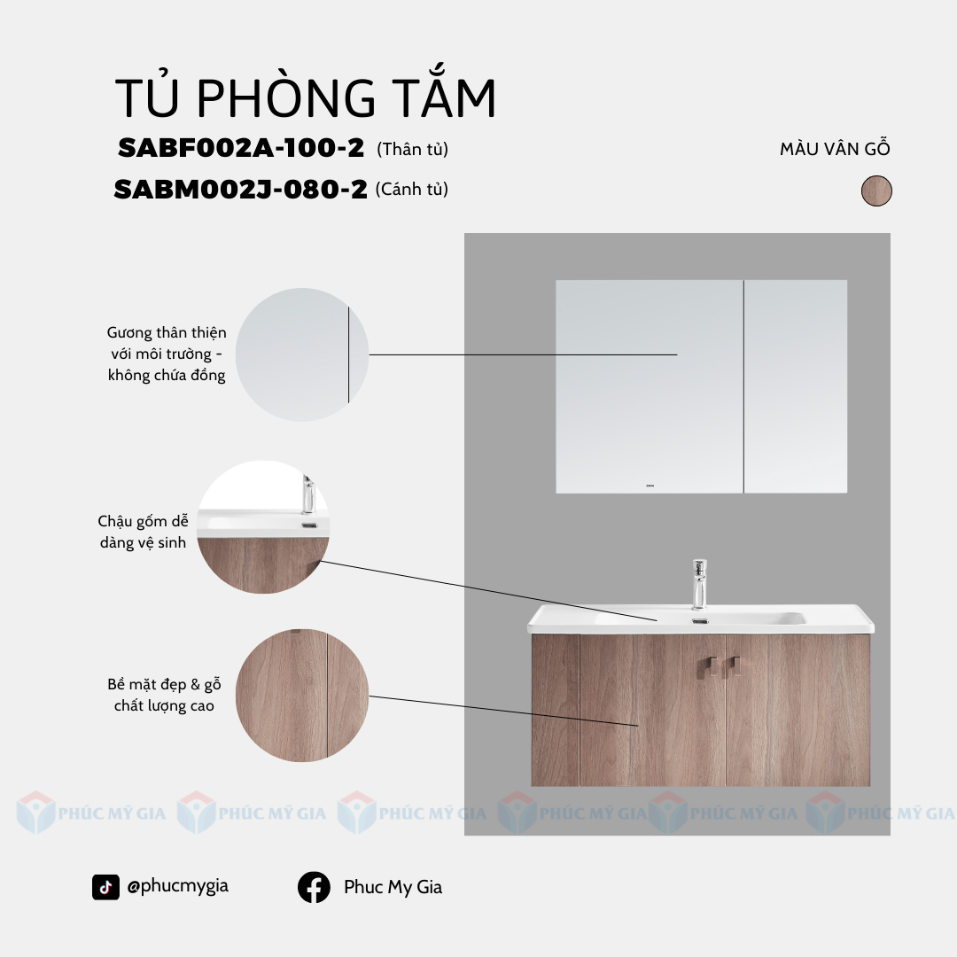 TỦ PHÒNG TẮM HIỆN ĐẠI SABM002P-080-2