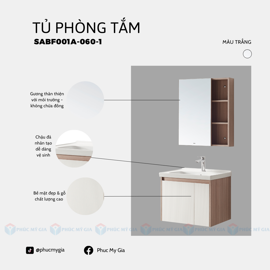 TỦ PHÒNG TẮM HIỆN ĐẠI SABF001A-060-1