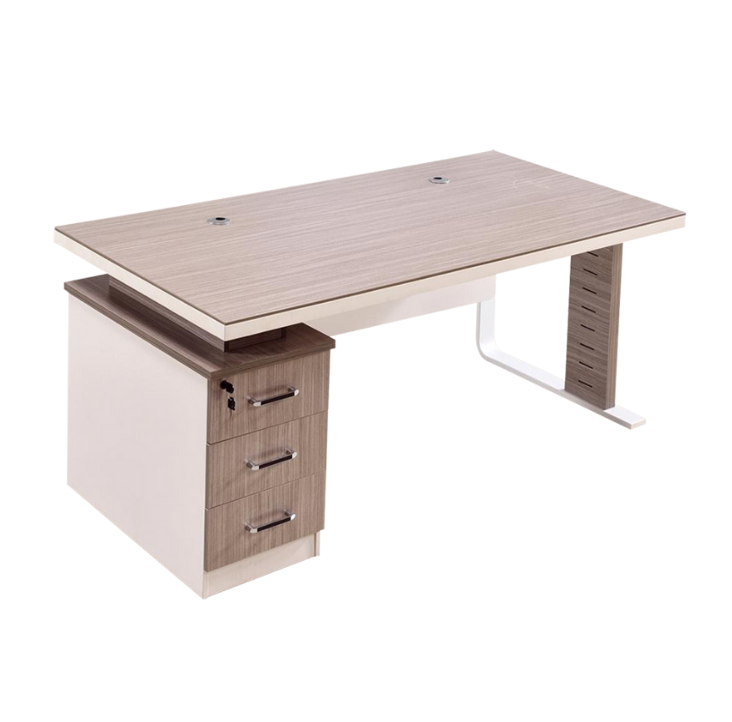 Bàn giám đốc màu trắng ấm 