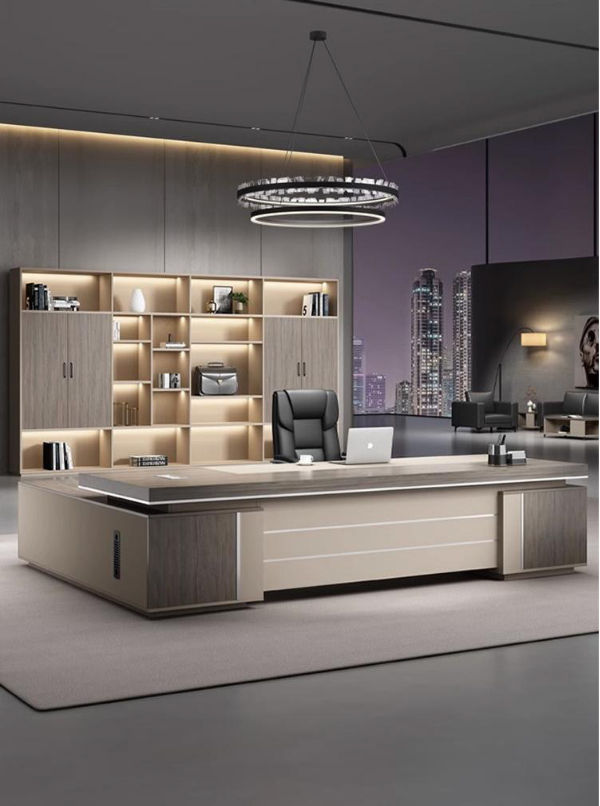 Bàn làm việc của giám đốc màu Kaki