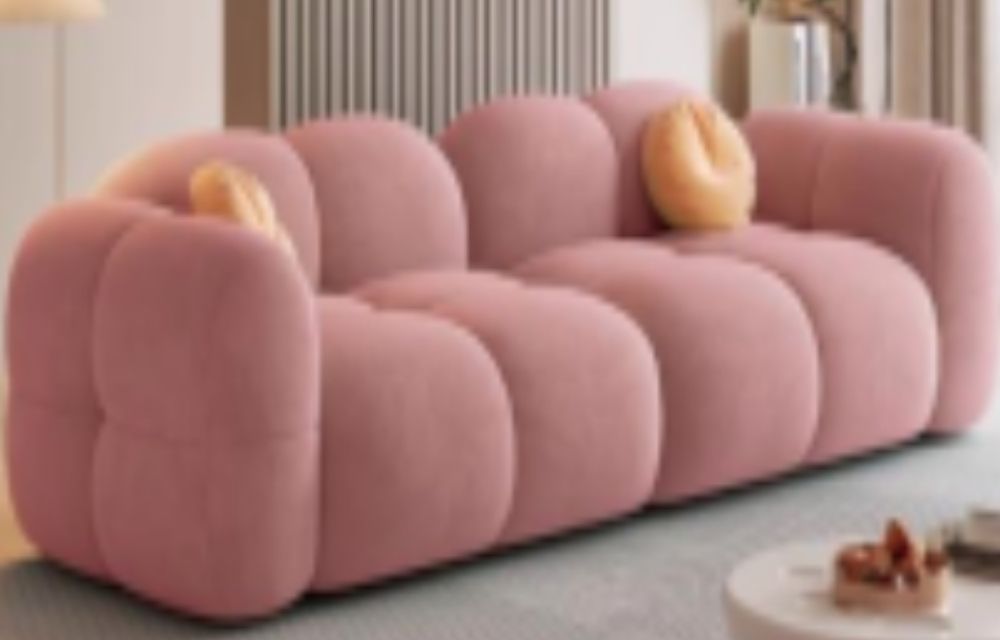Ghế ba  - Màu Hồng Khói Nhung Cao Cấp