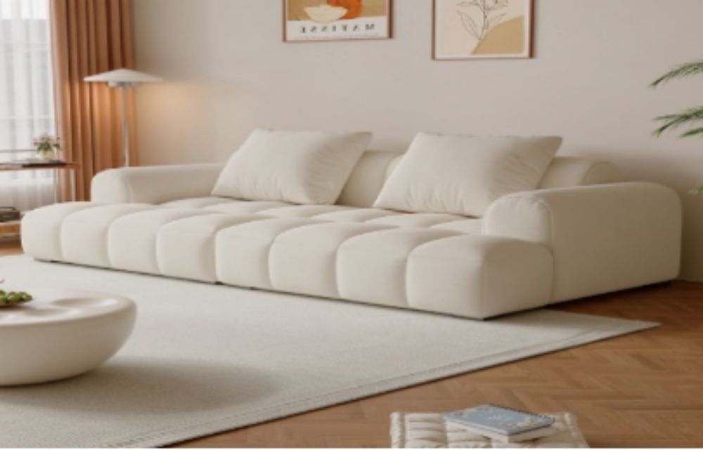 Ghế ba chỗ - Màu Trắng Gạo Nhung