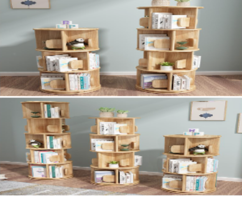 TỦ SÁCH XOAY 3 TẦNG